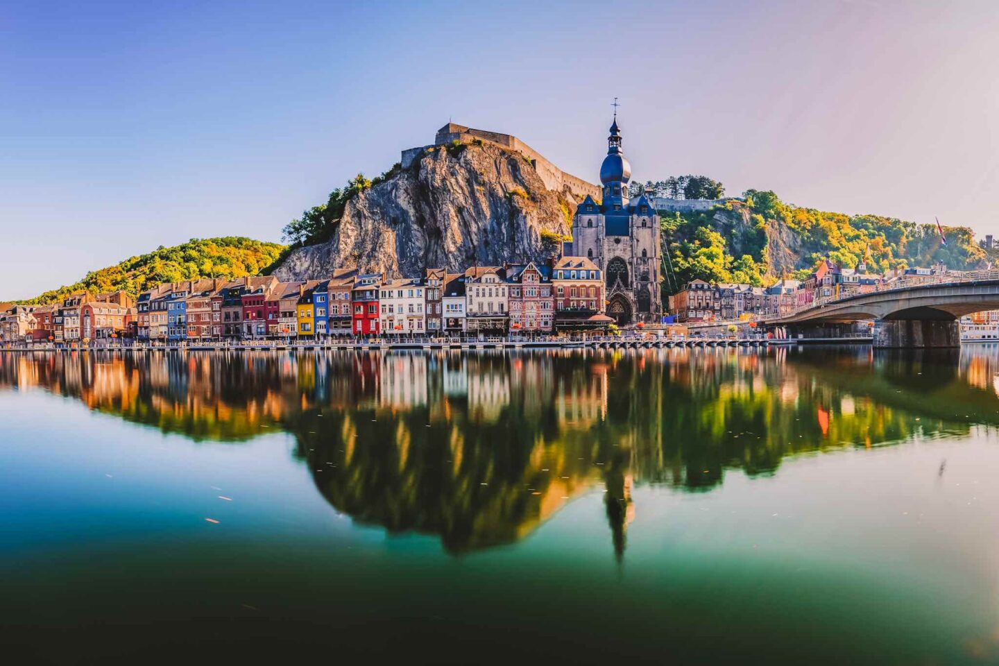 Panorama of Dinant in Belgium. Europe